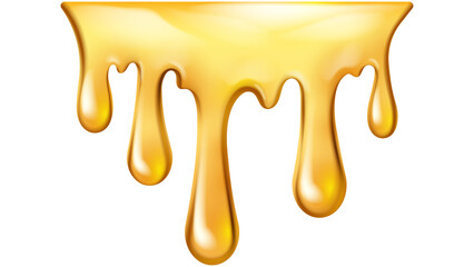 Red paint drip splatter flowing from top, isolated on a white background