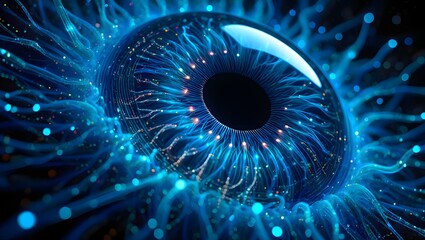Futuristic Digital Human Eye with AI Technology