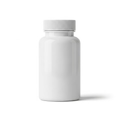 White pill bottle isolated on white background
