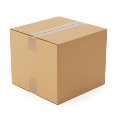 Brown cardboard box isolated on white background