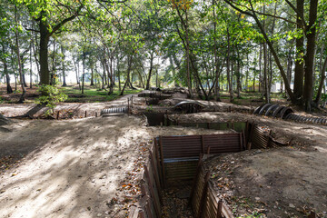 World War I trench network preserved at Sanctuary Wood, Hill 62, Belgium
