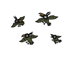 Sparrow, starling, finch, green leaf, Dunnock, Catbird, Grey Wagtail, Dunnock, Ashy Wren-Warbler, Grey Catbird, Loggerhead Shrike, Nutcracker, Grey Fantail, Little Grebe, Willow Tit, Siberian Tit, Can