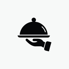 serving food icon silhoutte vector style template 