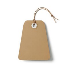 Brown paper tag isolated on white background