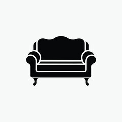 sofa icon silhoutte vector style template