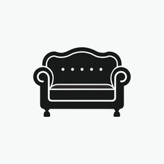 sofa icon silhoutte vector style template