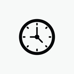 time and clock icon silhoutte vector template