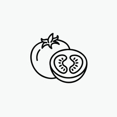 tomato vector line icon silhoutte vector templte