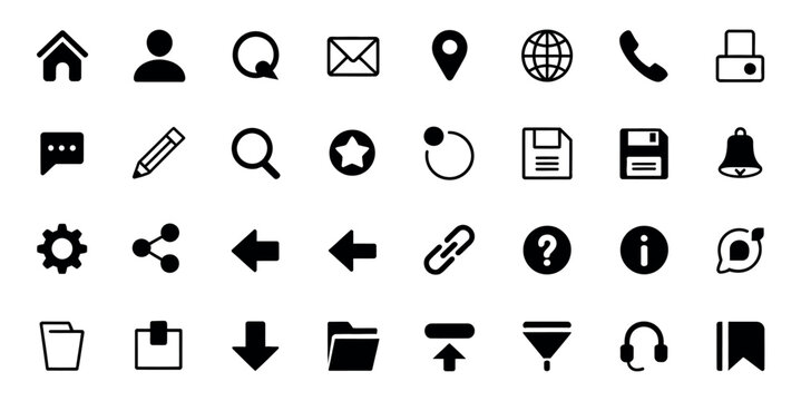 Website Icon Set Vector &ndash; Web, Computer, and Mobile App Symbols