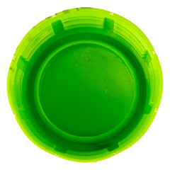 Green bottle cap isolated on white background recycle