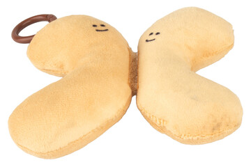 Fried dough stick shaped doll isolated on white background