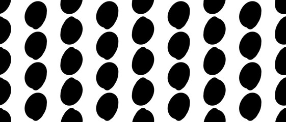Abstract black dots in organic shape create a modern polka pattern. White seamless background with irregular sprinkle texture. Vector illustration on an isolated background.