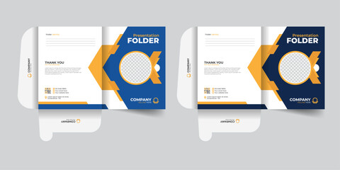 Modern and minimal corporate folder design templates for professional office use.