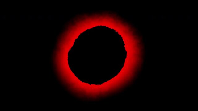 noise red circle animation on black background. Textured red circle, brush stroke circle highlighter scribble loop animation.