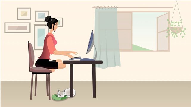 woman doing work from home