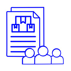 Ipo Icon in navy blue Outline on Transparent background.
