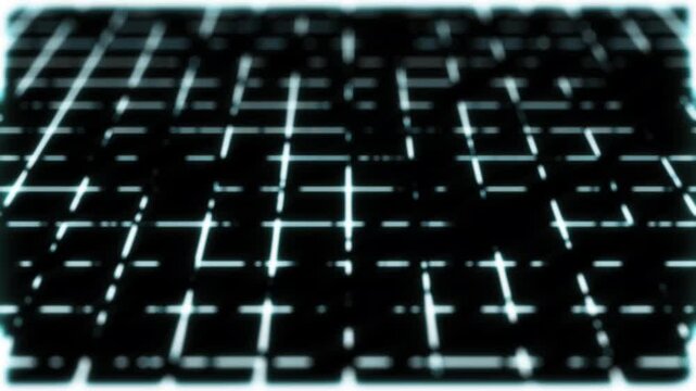 Abstract grid pattern with glowing blue lines on a dark background image photo