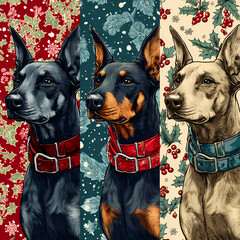 A powerful service dog focused and ready for action in high-risk conditions. Strong posture and alert expression symbolize loyalty, courage, and dedication to protection.