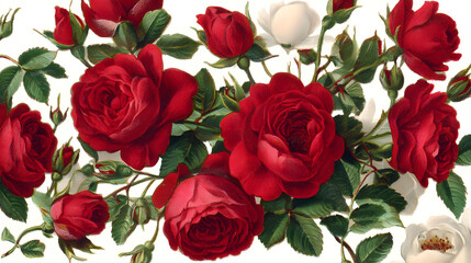 Vintage Red Roses Arrangement