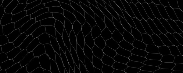 Fishing net seamless pattern. Soccer and football gates mesh. Fishnet texture. Basketball hoop and hockey net pattern. Sportswear texture. Chain link fence. Vector illustration on black background. © Susilo
