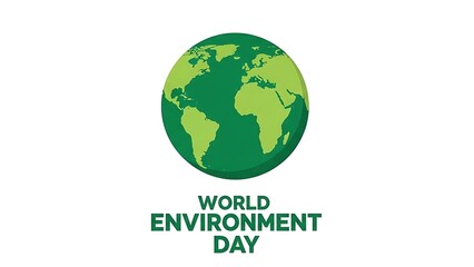 World environment day celebration with a green earth illustration