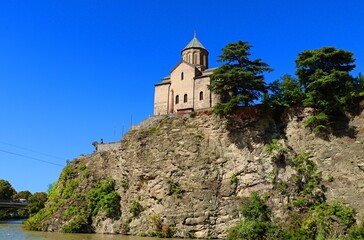 Metekhi Temple is a church dedicated to the Dormition of the Blessed Virgin Mary in Tbilisi.