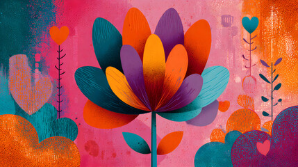 Abstract floral composition