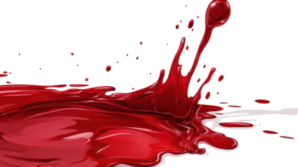 Blood puddle vector cartoon red paint spill on transparent background