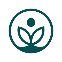 peace symbol on green leaf