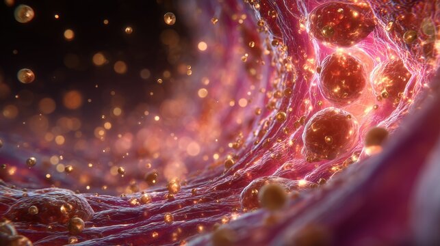 Susac syndrome: medical illustration of Susac syndrome pathophysiology, inflamed microvessels and endothelial damage, macro-to-micro anatomical transition, scientific precision