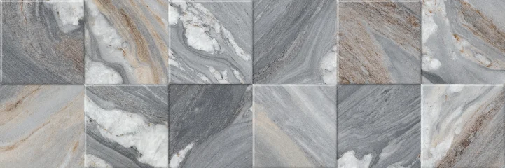 Grey marble blocks texture. Ceramic wall tile surface. © Vidal