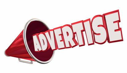 Advertise Bullhorn Megaphone Marketing Promotion Campaign 3d Illustration