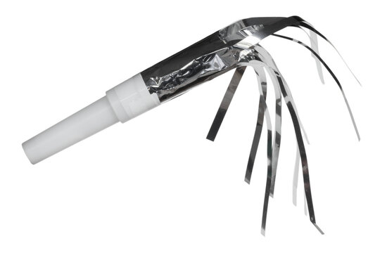 Silver colored noisemaker for New Years Eve