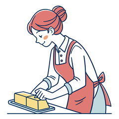 Young woman baking in the kitchen