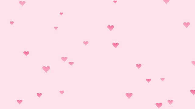 Floating glossy hearts with parallax effect loop