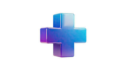 Fototapeta premium 3D Rendered Plus Sign Floating on White Background