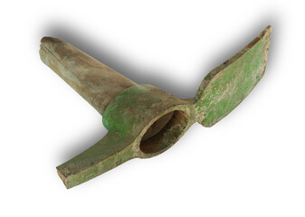 Shadow underneath a broken old pickaxe