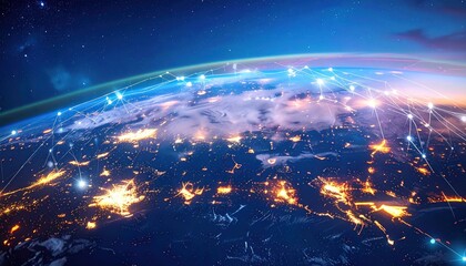 Global Network Connection - A Digital Representation of Earths Connectivity.