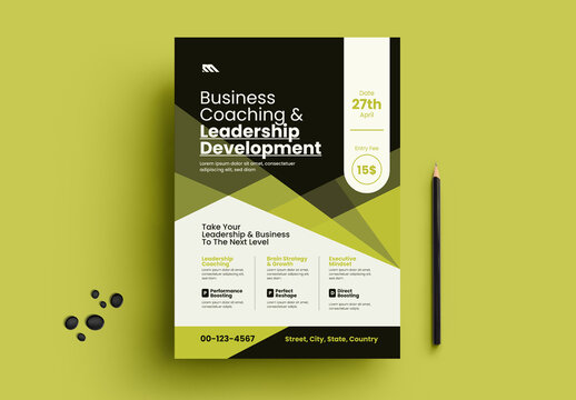 Business Coaching And Leadership Development Flyer Design Template