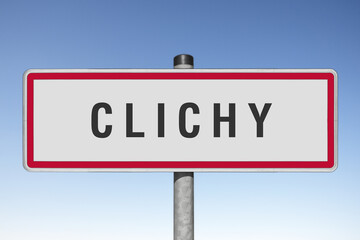 CLICHY panneau entr&eacute;e agglom&eacute;ration, (symbolique)