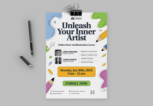 Creative Workshop and Art Class Promotional Flyer