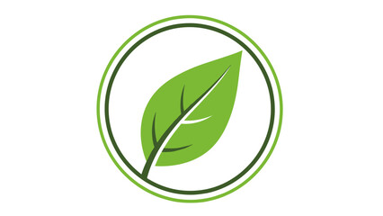Green Leaf Symbol Inside Circle EcoFriendly and Sustainable Design.