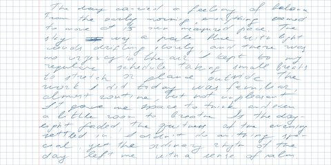 Vintage handwritten essay paper scribbled cursive pen and ink decorative illegible nonsense writing messy antique script totally unreadable background texture for calligraphy manuscript design