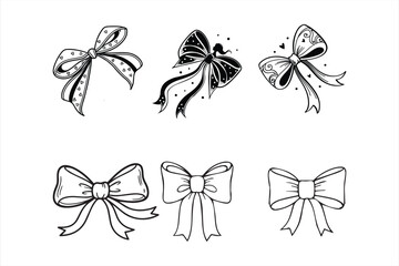 SET OF  BLACK BOW VECTOR