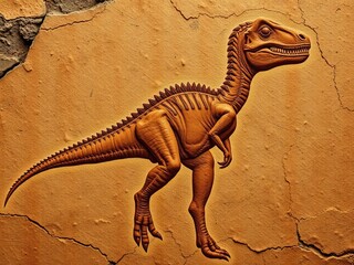 Faded, aged dinosaur fossil texture with digital error overlay,  vintage,  overlay