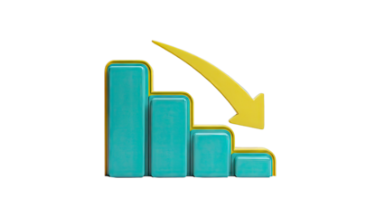 Decreasing Bar Chart with Downward Arrow