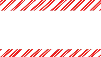 Obraz premium Red and White Diagonal Striped Christmas Candy Cane Border