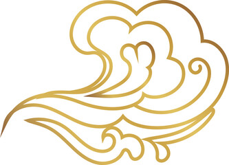 Fototapeta premium Dynamic Cloud Line Art Illustration for Chinese Festival and Cloud Decoration Design