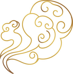 Classic Cloud Ornament Illustration for Chinese Festival and Cloud Decoration Design