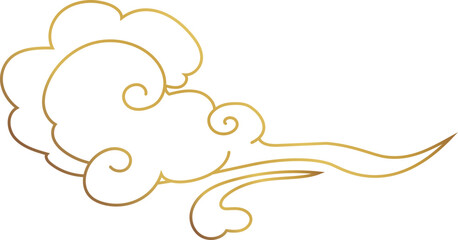 Soft Cloud Line Illustration for Chinese Festival and Cloud Decoration Design
